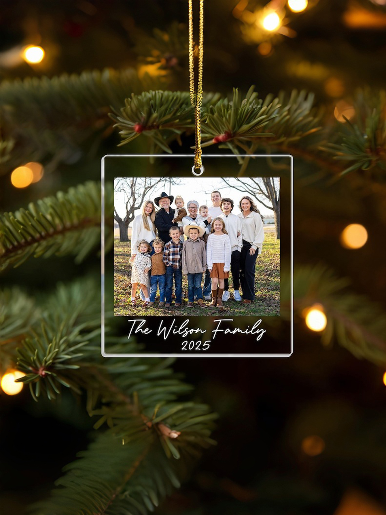 Custom Family Photo Portrait Christmas Ornament: Large Family Christmas Keepsake 2025, Picture Ornament Gift